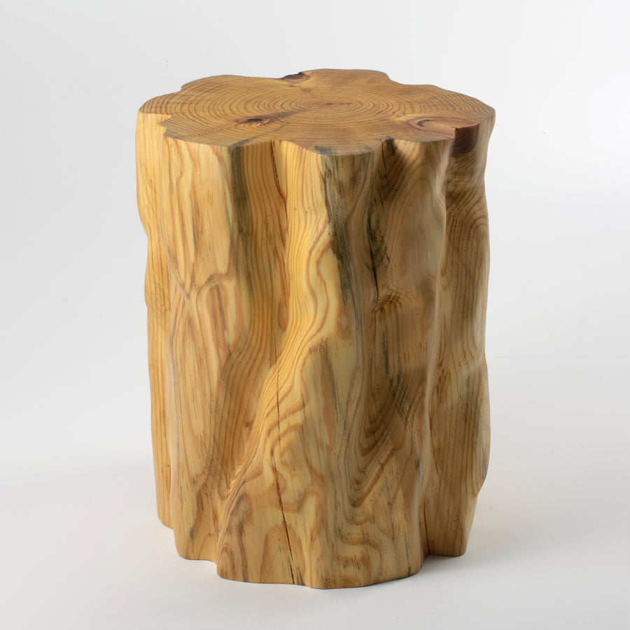 Pine side table or stool by design and fabrication studio timbur. Represented by Tuleste Factory in New York City. 