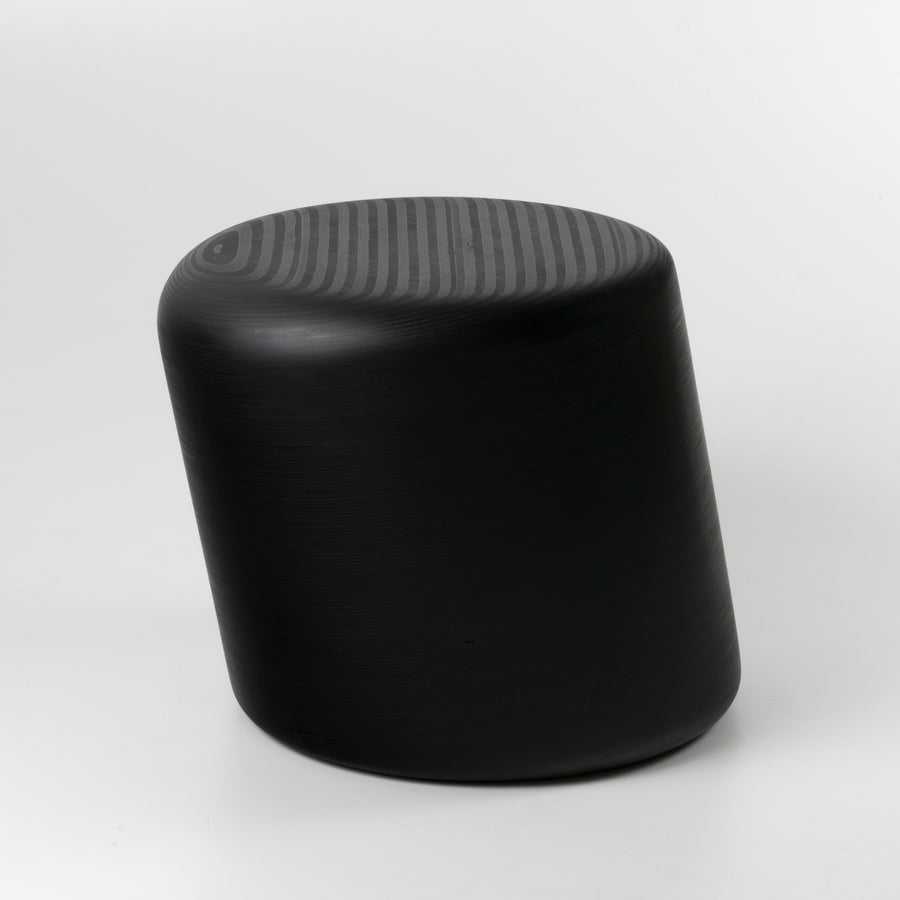 Birch plywood stack stool in black oil by design and fabrication studio Timbur. Represented by Tuleste Factory in New York City.