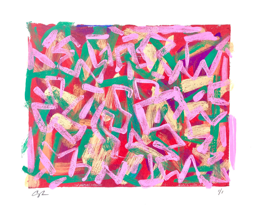 Gestural abstract work on paper by Casey Haugh. Represented by Tuleste Factory, a collectible design and fine art gallery in Chelsea, New York.