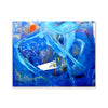 Deep blue gesturally abstract painting by artist Joseph Conrad-Ferm. Represented by Tuleste Factory in New York City.
