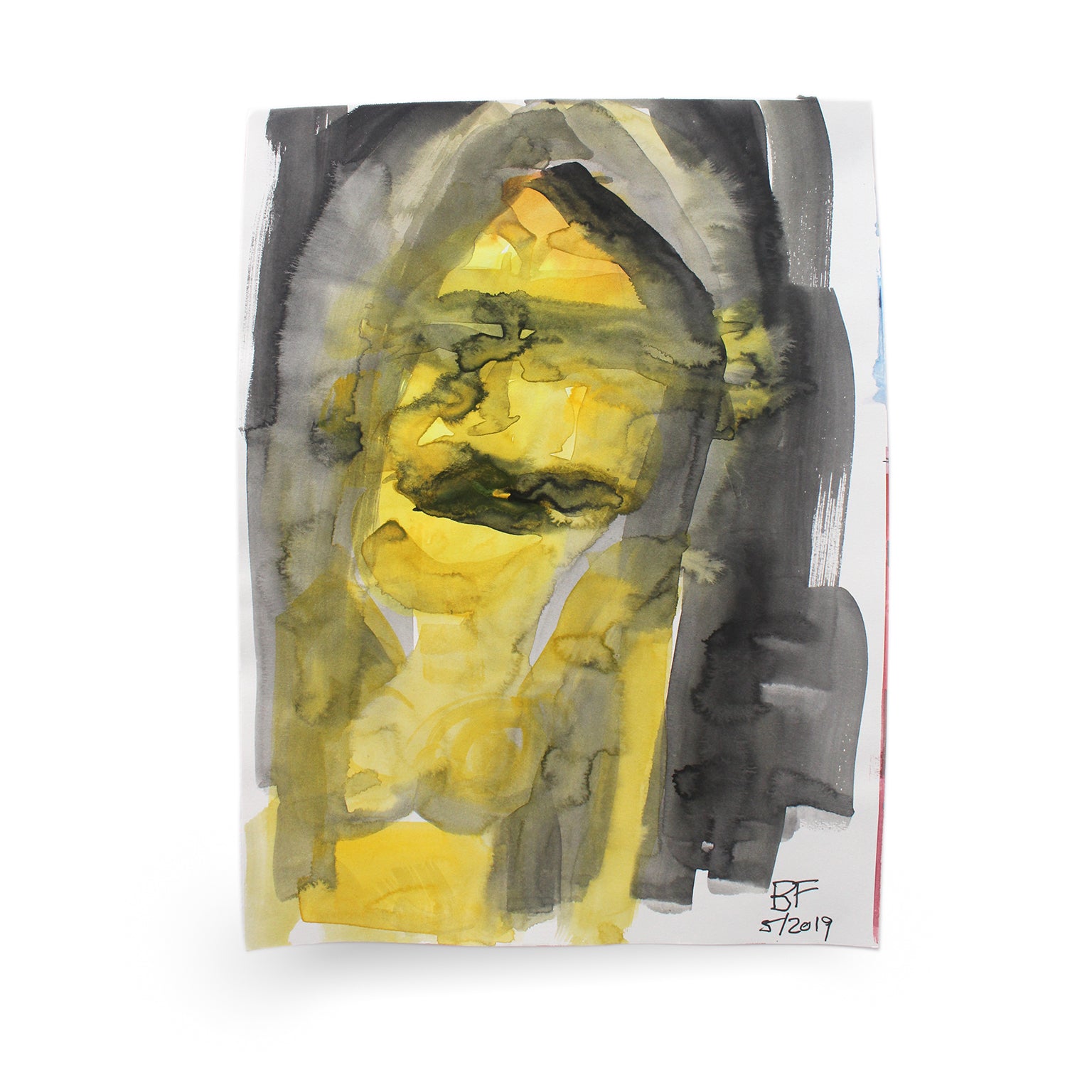 Abstract figurative watercolor work on paper by Brad Fisher. Represented by Tuleste Factory, a collectible design and fine art gallery in Chelsea, New York City.