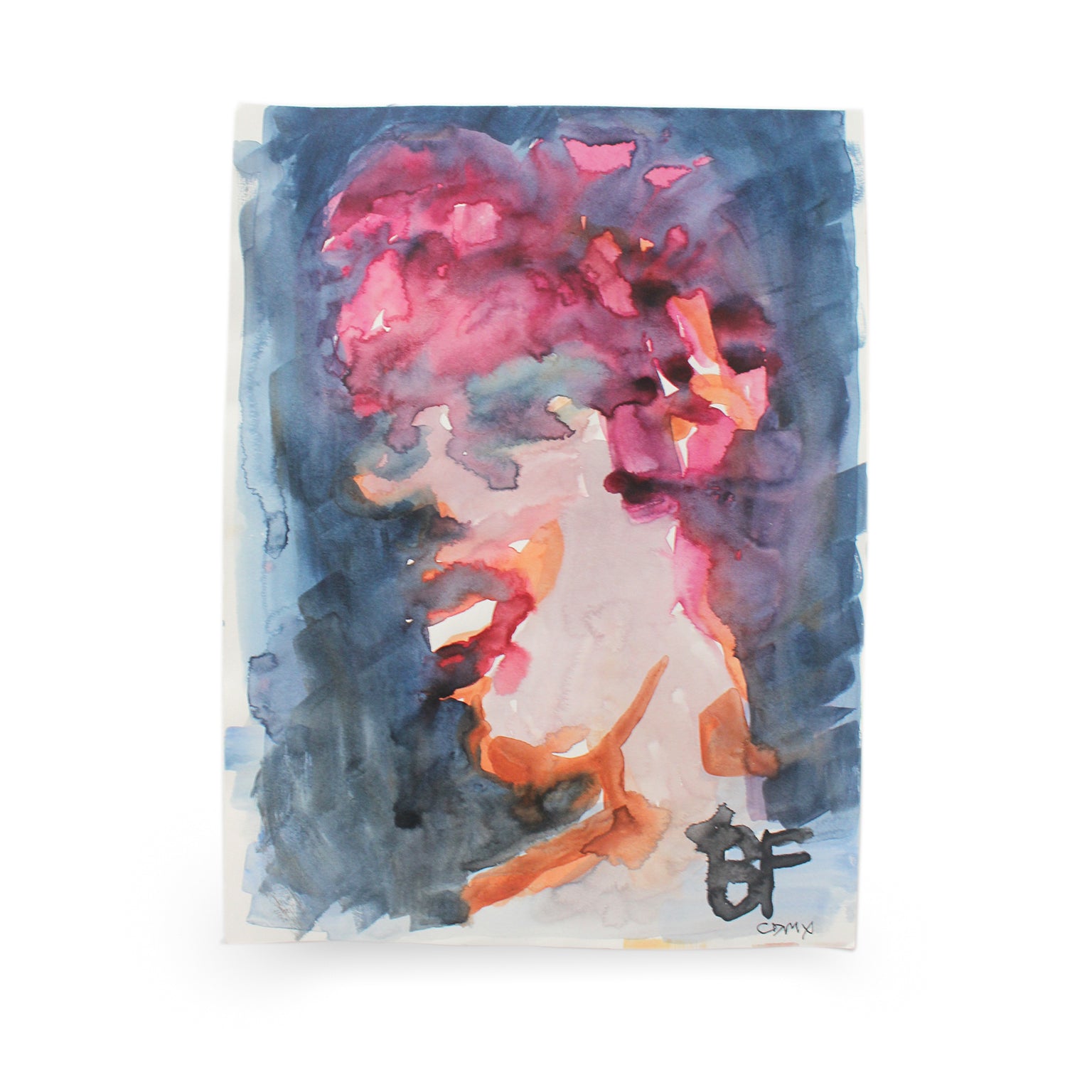 Abstract figurative watercolor work on paper by Brad Fisher. Represented by Tuleste Factory, a collectible design and fine art gallery in Chelsea, New York City.