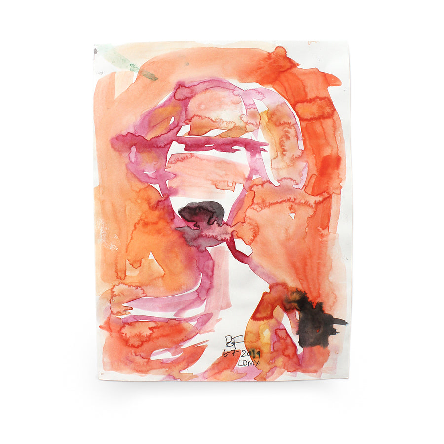 Abstract figurative watercolor work on paper by Brad Fisher. Represented by Tuleste Factory, a collectible design and fine art gallery in Chelsea, New York City.  Edit alt text