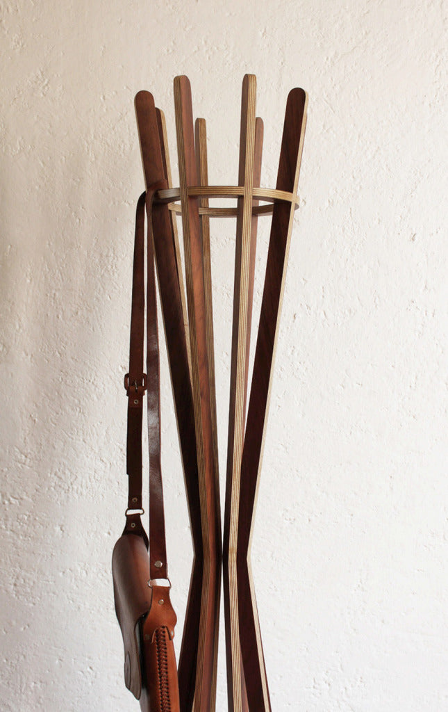 Core Coat Rack is a contemporary coat stand design by Maria Beckmann. Represented by Tuleste Factory, a unique art gallery in New York City.