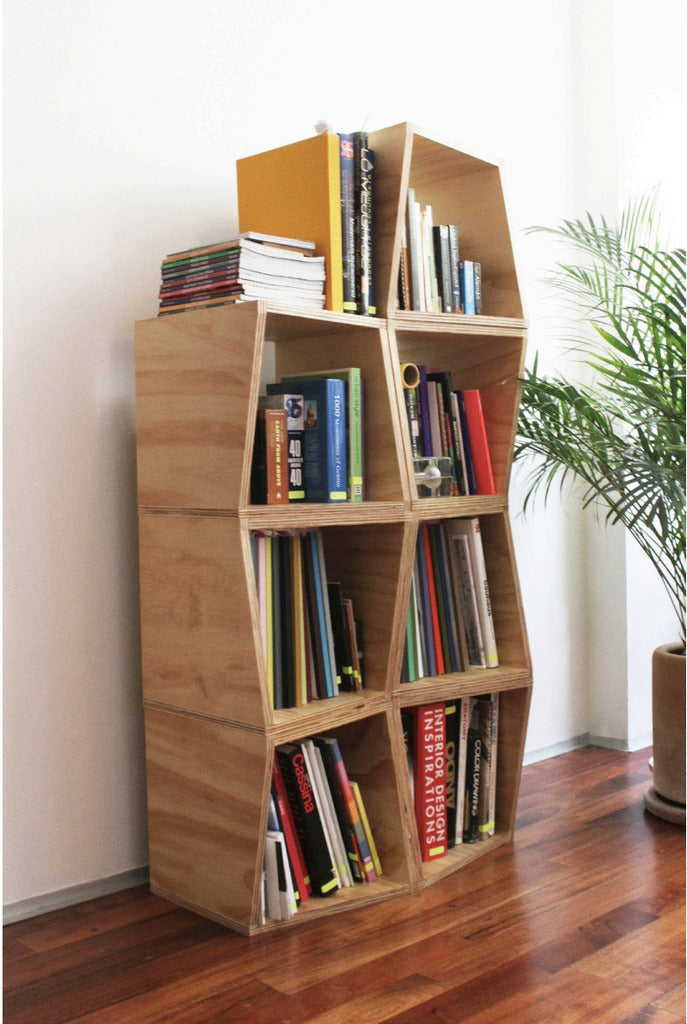 Cubos Union is a contemporary bookcase made up of individual stacking cubes, designed by Maria Beckmann. Represented by Tuleste Factory, a unique art gallery in New York City.