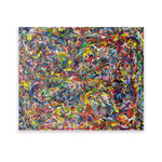 Multicolor, textured abstract paitning by artist Joseph Conrad Ferm. Represented by fine art gallery Tuleste Factory in New York City.