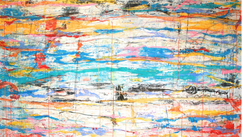 Abstract drip painting by Joseph Conrad-Ferm. Represented by Tuleste Factory.