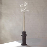 Candlestick handcrafted from porcelain by interior designer Ruby Kean. On display at Tuleste Factory, a fine art gallery in New York City.