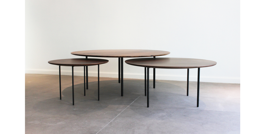 Contemporary short tables design by Maria Beckmann. Represented by Tuleste Factory, a unique art gallery in New York City.