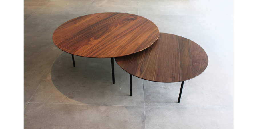 Contemporary short tables design by Maria Beckmann. Represented by Tuleste Factory, a unique art gallery in New York City.