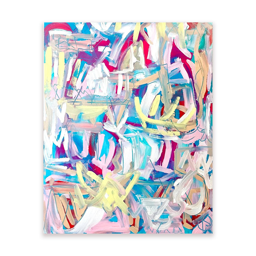 Abstract acrylic painting by artist Casey Haugh represented by Tuleste Factory in New York City