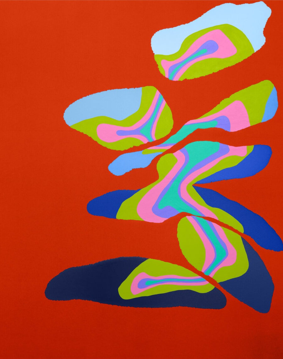 Mixed media abstract painting by visual artist Tony DeVoney. Represented by Tuleste Factory, a fine art and collectible design gallery in New York City.