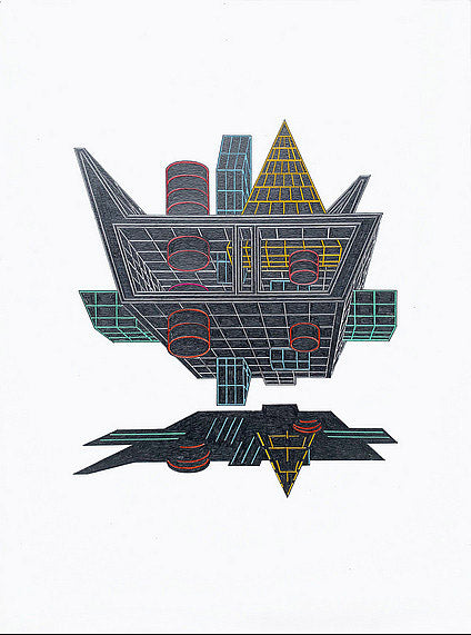 Graphite and colored pencil on paper by artist John Anderson. Represented by Tuleste Factory in New York City.