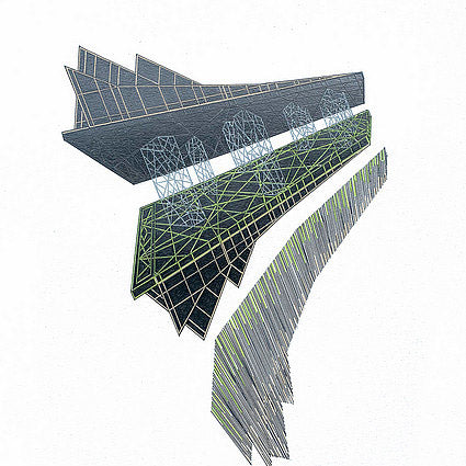 Graphite and colored pencil work on paper by artist John Anderson. Represented by Tuleste Factory, an art & design gallery in Chelsea, New York city.